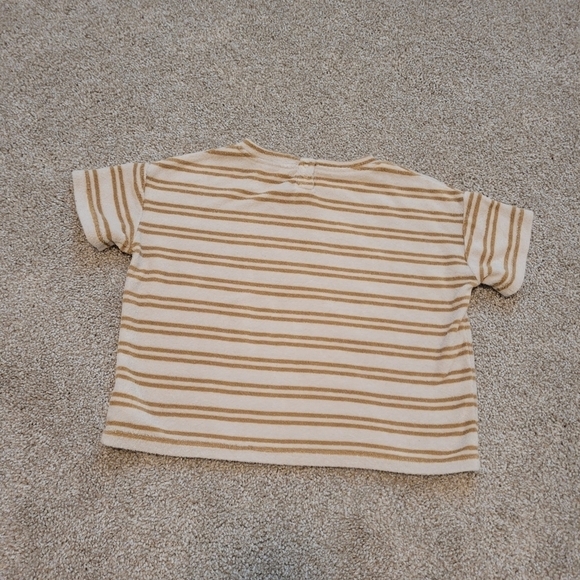 Quincy Mae Organic Cotton Terry Cloth Striped T-Shirt Size 4-5 Years - Picture 4 of 5